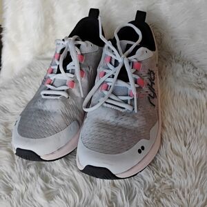 Ryka Women's Light Gray Athletic Sneakers with Pink Accents